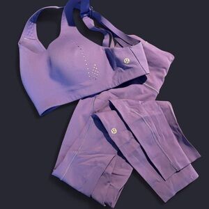 lululemon Purple Sports Bra and Leggings Set